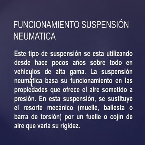 Funcionamiento suspensión neumatica