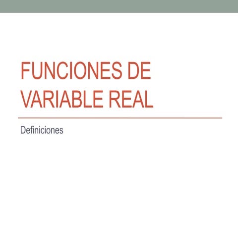Funciones de variable real: definiciones