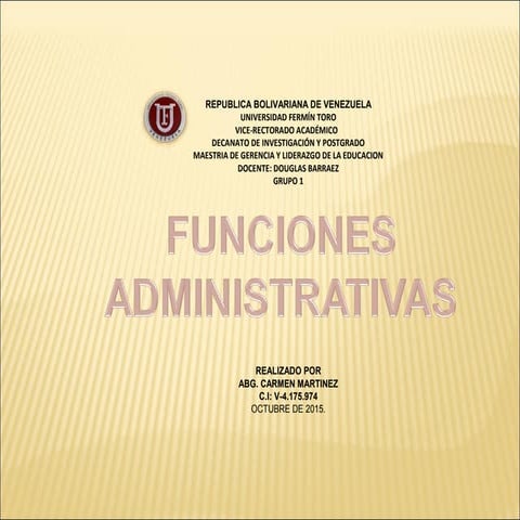 Funciones administrativas