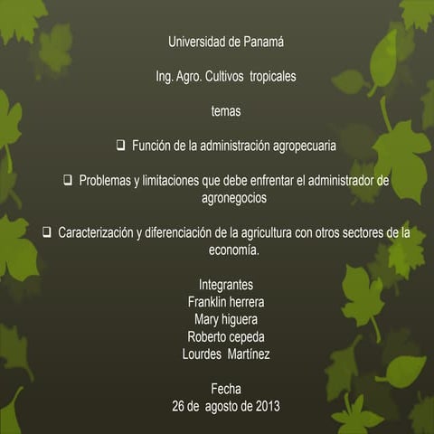 Funciones agropecuarias