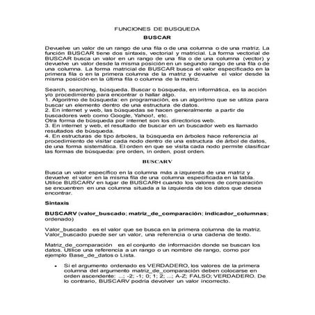 Funciones de busqueda