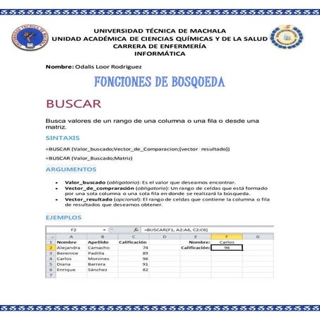 Funciones de busqueda