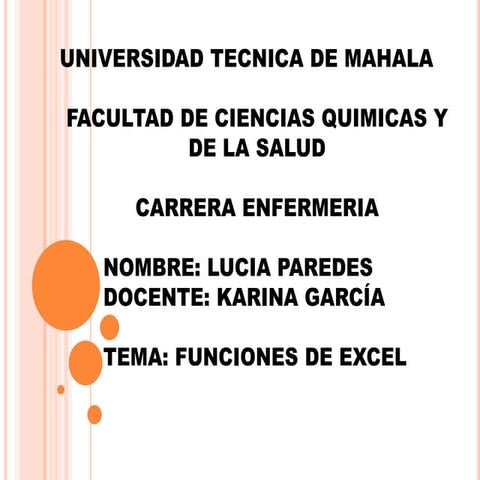 Funciones de excel