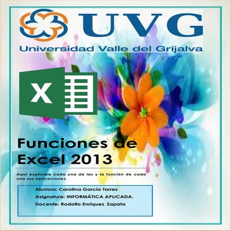 Funciones de excel 2013. 2 docx