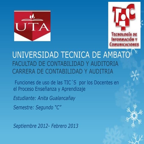 Funciones del uso de las tic's por los docentes