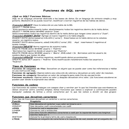 Funciones de sql server