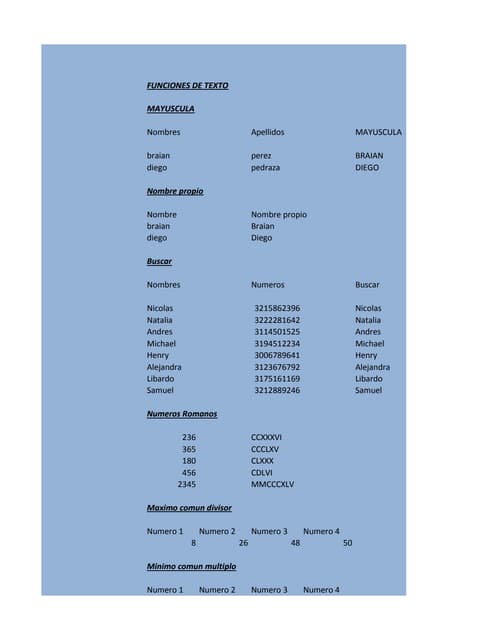 Funciones de texto