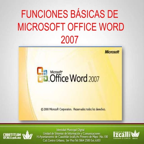 Funciones Básicas de Microsoft Word 2007