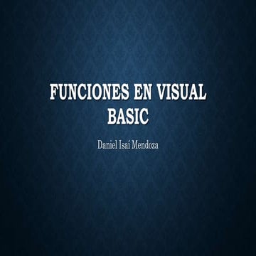 Funciones en visual basic | PPTX