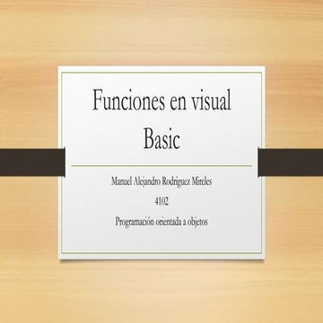 Procedimientos en visual basic | DOCX