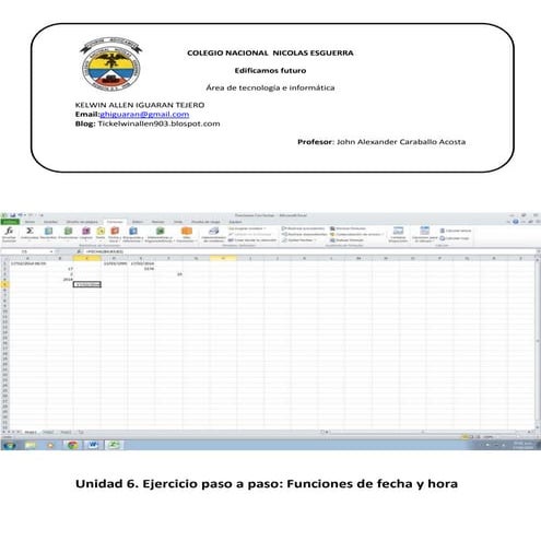 FUNCIONES EN EXCEL PASO A PASO