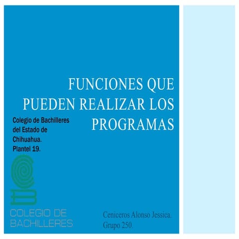 Funciones que pueden realizar los programas