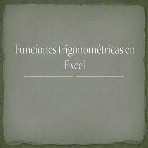 Funciones trigonométricas en excel