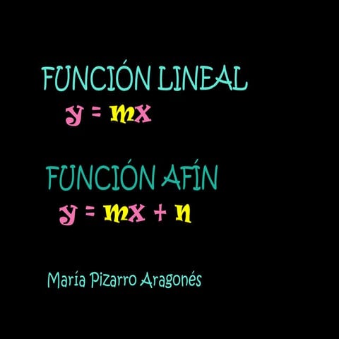 Funcion lineal y función afín