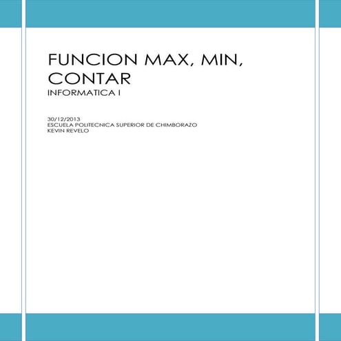 Funcion max, min, contar