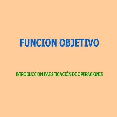 Funcion objetivo