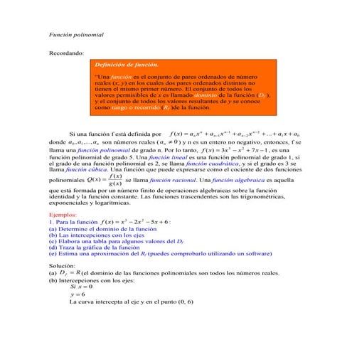Funcion Polinomial