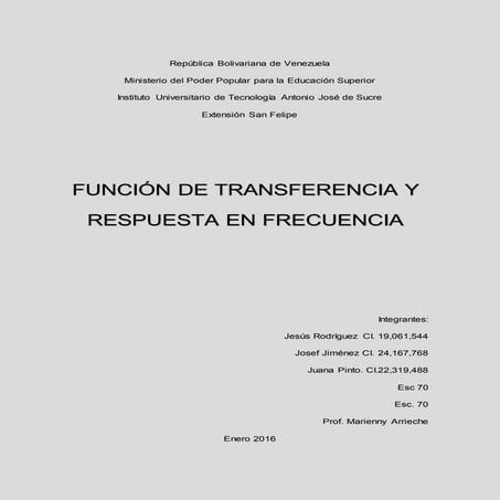 Funcion transferencia