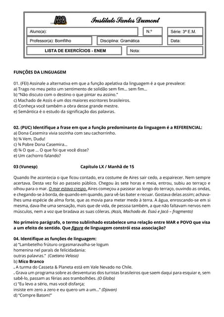 Funcoes da linguagem enem | PDF