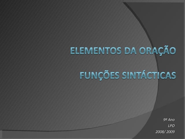 Funções sintácticas