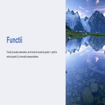 Proiect tema functii pentru clasa 9 elaborat de Mihai Ionescu