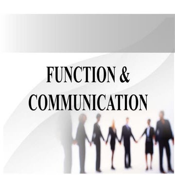 Function of communication Function of communication