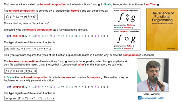 Function Composition - forward composition versus backward composition