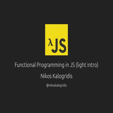 Functional programing in Javascript (lite intro) | PPT image.