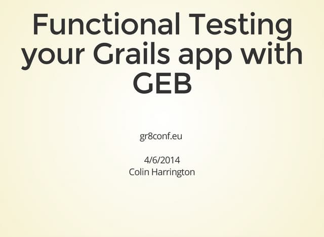 Functional testing your Grails app with GEB