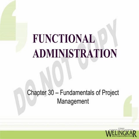 Fundamental of Project Management