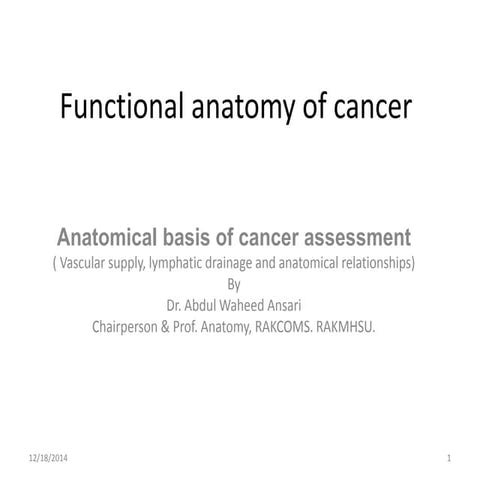 Functional anatomy of cancer