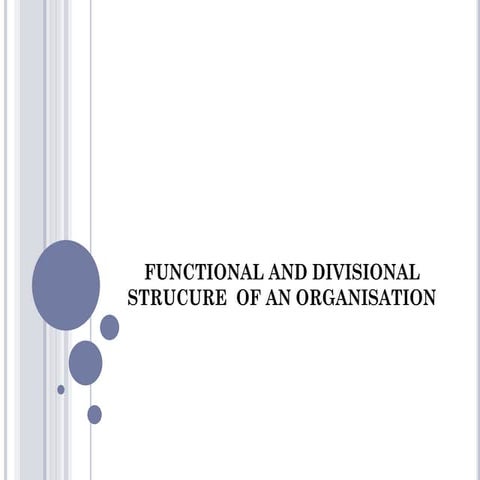 Functional and divisional strucure  of an organisation