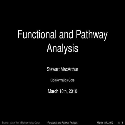 Functional And Pathway Analysis 2010