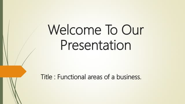 Functional areas of a business