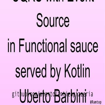 CQRS with Event Source in Functional sauce served by Kotlin 