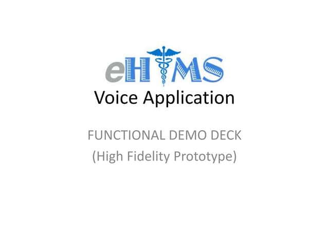 eHIMS - Functional demo deck  