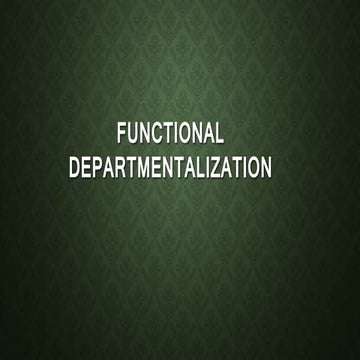Functional departmentalization
