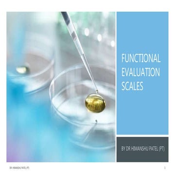 Functional evaluation scales
