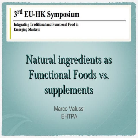 Functional foods vs supplements | PPT