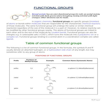 Functional groups