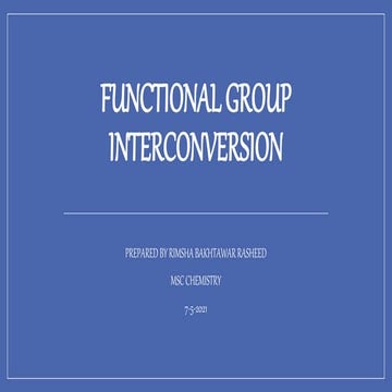 Functional group interconversion simple examples
