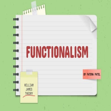 William James' Functionalism