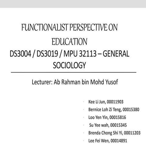 Functionalist perspective-on-education