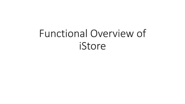 Functional i store overview knoworacle