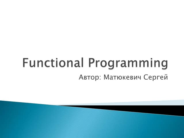 Functional programming | PPTX