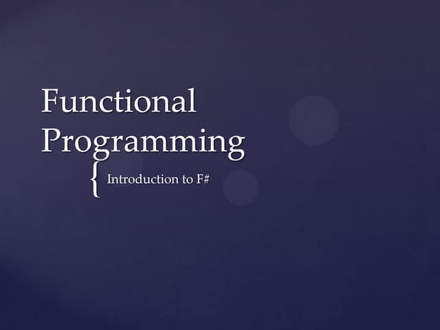 Functional Programming Fundamentals
