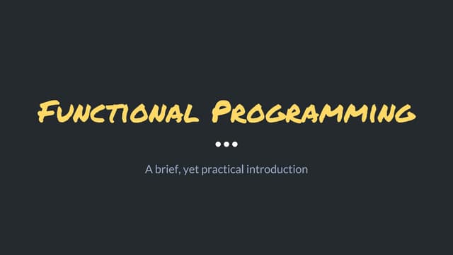 Functional programming 