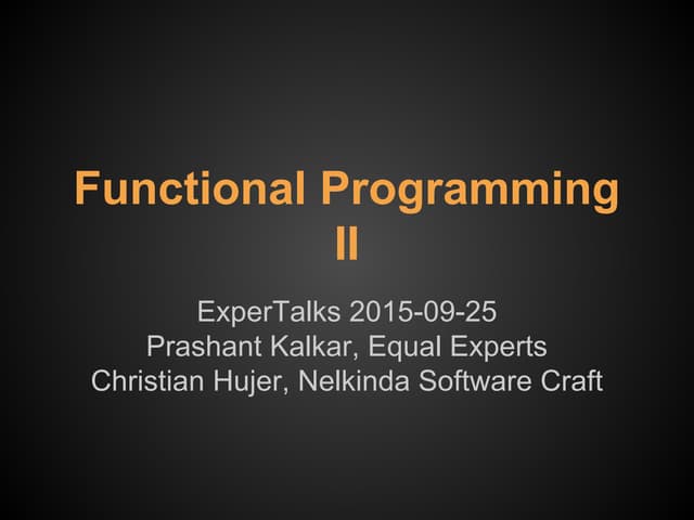 Functional programming ii | PPT