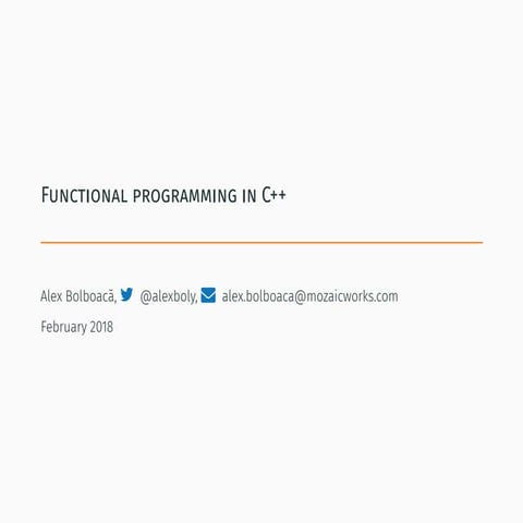 Functional programming in C++ | PPT