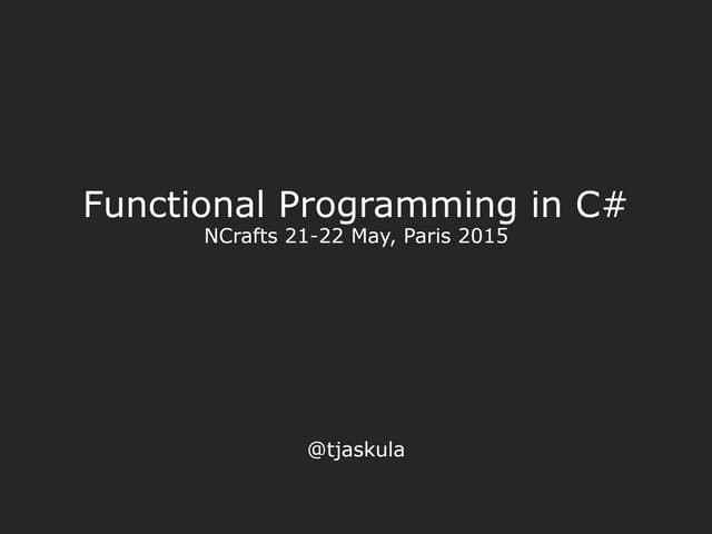 Functional programming in C# | PPTX